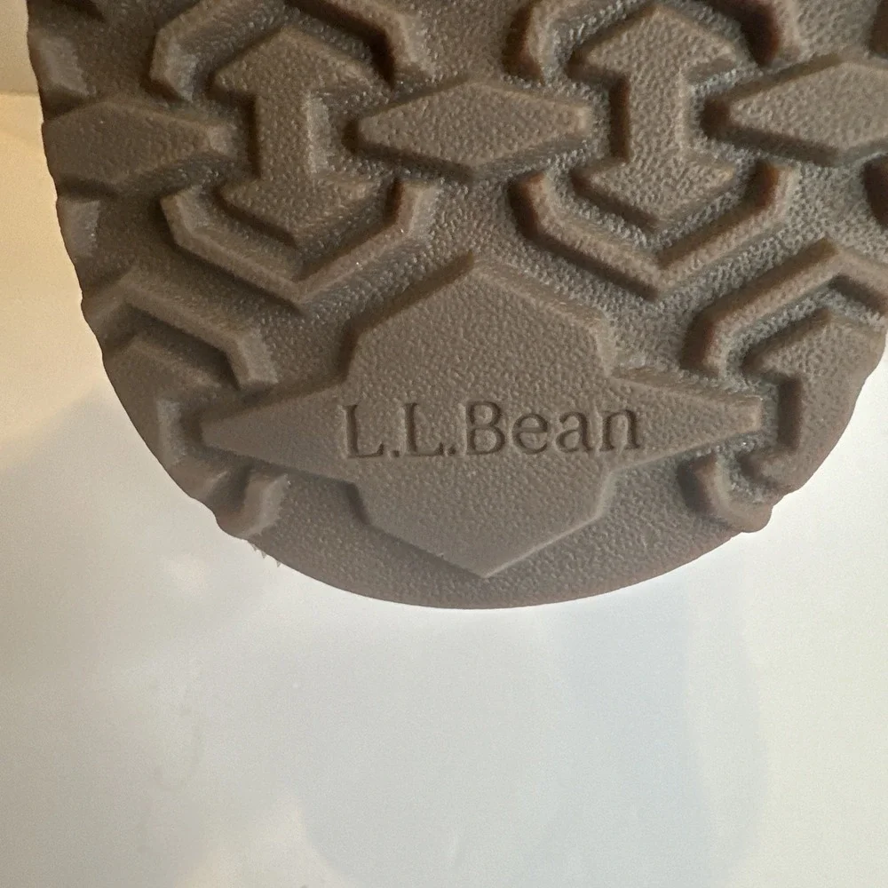 LL Bean 7 M Women's Mountainside Boots‎ Mid Fleece-Lined Brown Side Zip